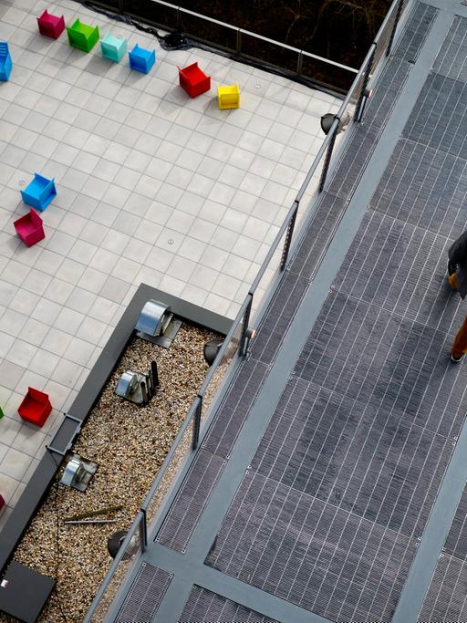 Außengelände des neuen von Renzo Piano entworfenen Whitney Museums für Amerikanische Kunst in New York.