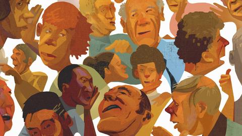 Collage verschiedener menschlicher Gesichter