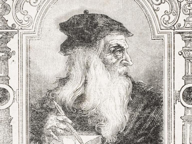 Porträt von Leonardo da Vinci (Kupferstich)