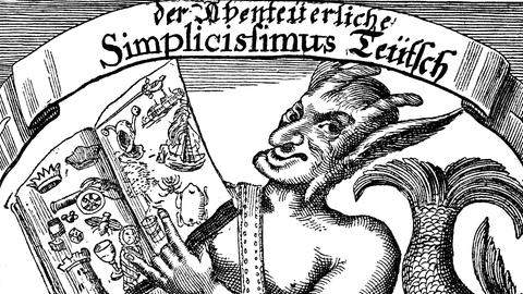 Illustration aus Grimmelshausens Simplicissimus, ein Kupferstich von 1669. Illustration aus Grimmelshausens Simplicissimus, ein Kupferstich von 1669.