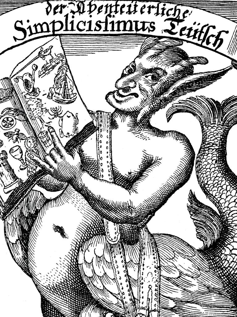 Illustration aus Grimmelshausens Simplicissimus, ein Kupferstich von 1669. Illustration aus Grimmelshausens Simplicissimus, ein Kupferstich von 1669.