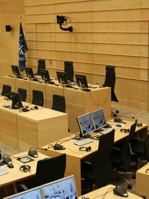 Gerichtssaal im Internationalen Strafgerichtshof in Den Haag