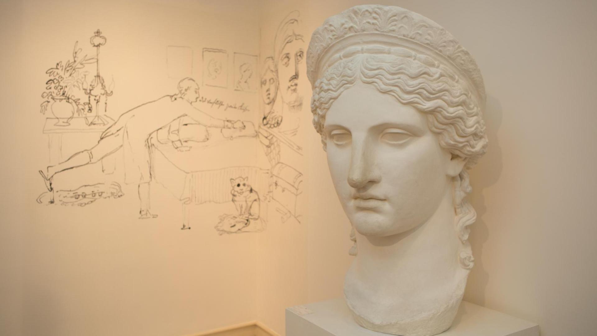 Eine Büste im Casa di Goethe in Rom. Das Casa di Goethe ist ein Museum und Kulturzentrum in Rom, das Goethe und seiner Italienischen Reise gewidmet ist. Eine Büste im Casa di Goethe in Rom. Das Casa di Goethe ist ein Museum und Kulturzentrum in Rom, das Goethe und seiner Italienischen Reise gewidmet ist.