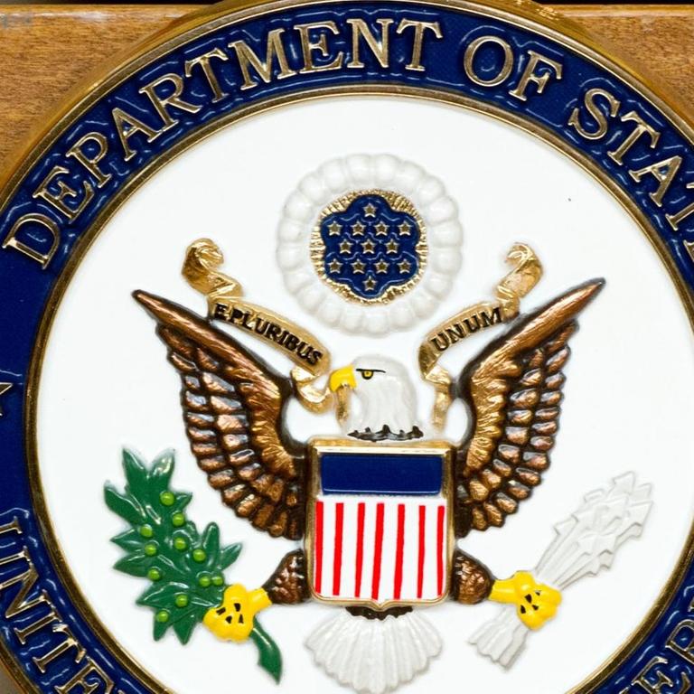 Das Foto zeigt das Siegel des US-Außenministeriums.