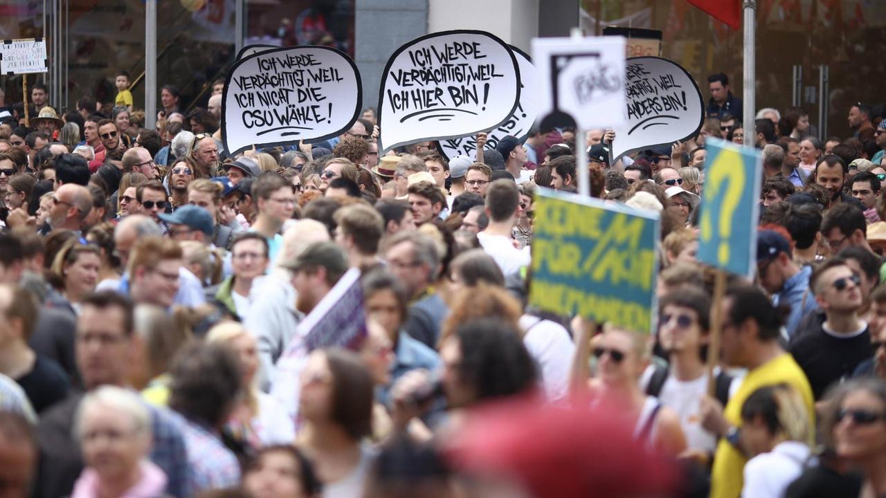 Protest gegen bayerisches Polizeiaufgabengesetz in München