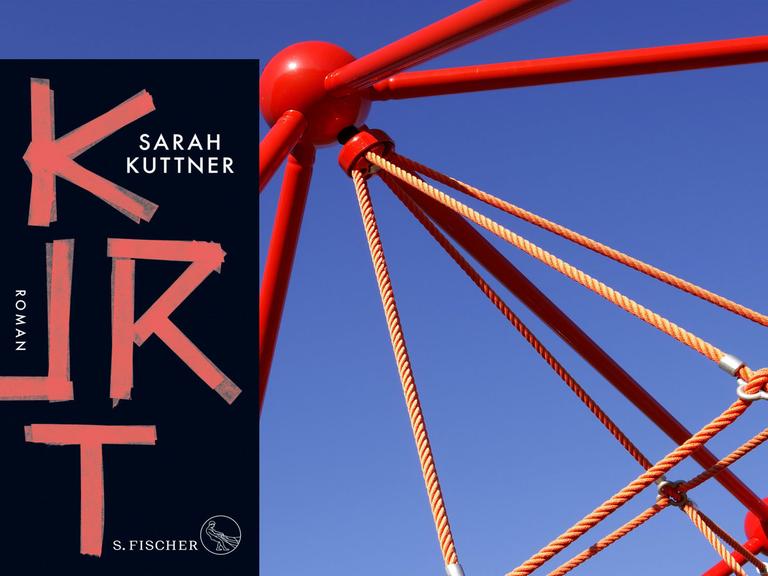 Cover des neuen Buches von Sarah Kuttner mit dem Titel "Kurt". Im Hintergrund ist ein Klettergerüst zu sehen.