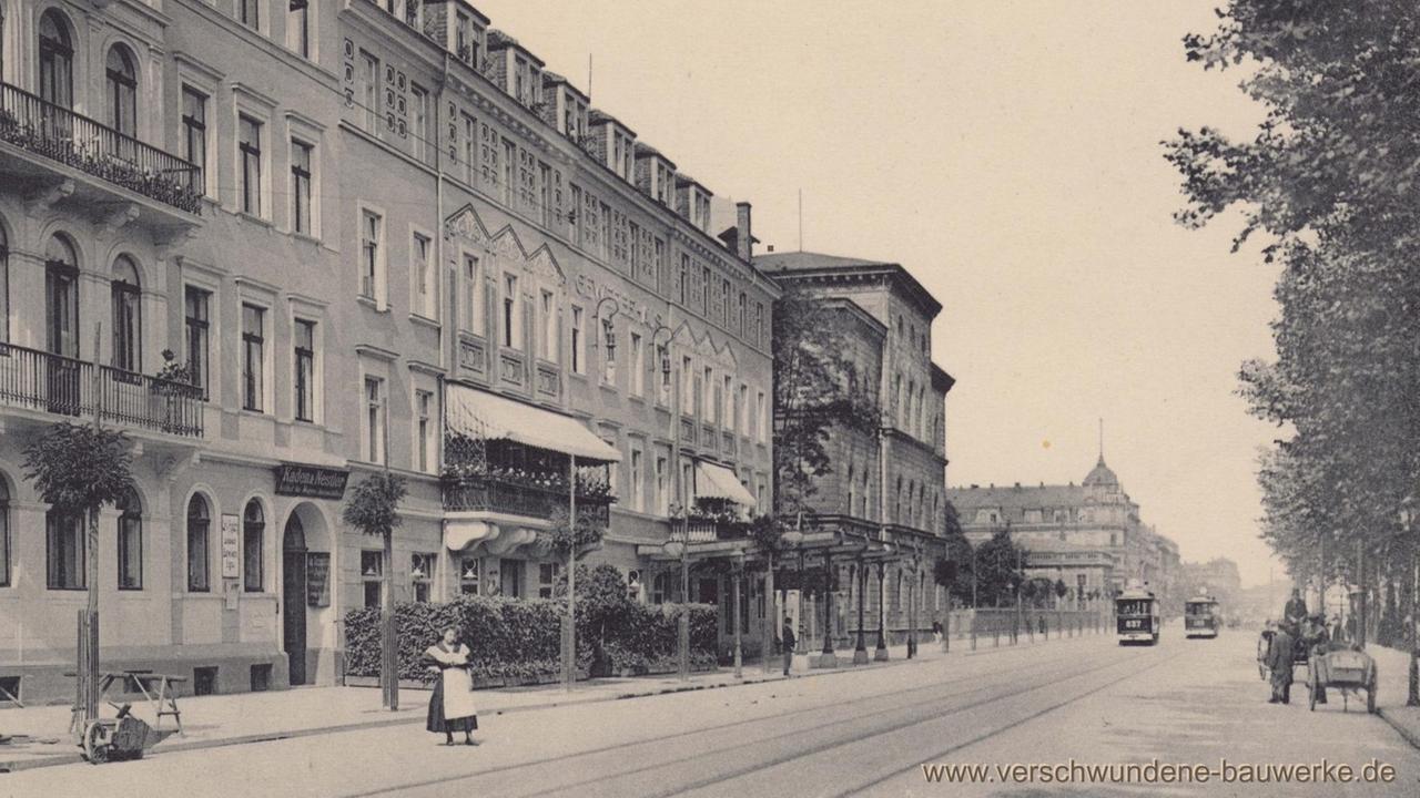 Das Gewerbehaus in der Ostraallee Nr. 13 in Dresden vor dem 2.Weltkrieg