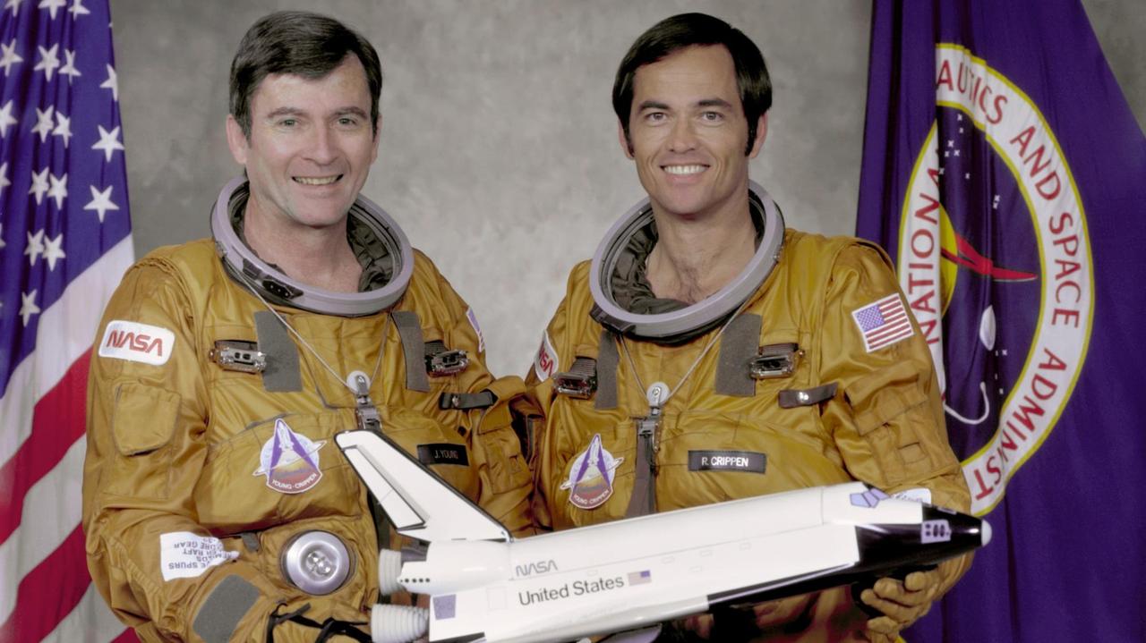 Die zwei für den gefährlichsten Testflug der Raumfahrtgeschichte: John Young (links) und Robert Crippen waren die erste Besatzung eines Space Shuttle Die zwei für den gefährlichsten Testflug der Raumfahrtgeschichte: John Young (links) und Robert Crippen waren die erste Besatzung eines Space Shuttle