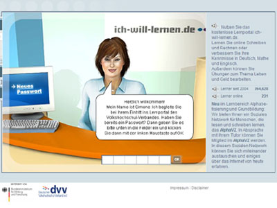 Startseite des Lernportals Ich-will-lesen.de