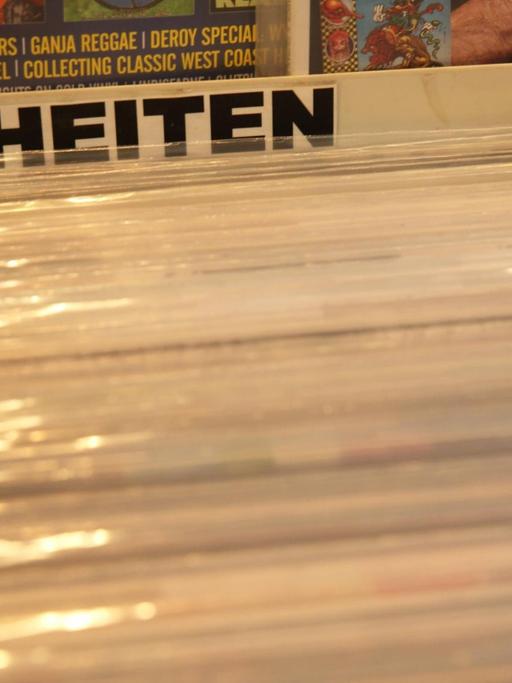 Neuheiten-Regal in einem Berliner Schallplattenladen