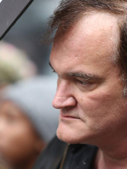 Der Regisseur Quentino Tarantino bei einem Protestmarsch am 24.10.2015 in New York gegen Polizeigewalt.