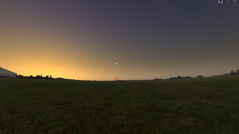 Morgen früh steht die Venus rund 35 Minuten vor Sonnenaufgang erst gut 10 Grad hoch über dem Osthorizont.