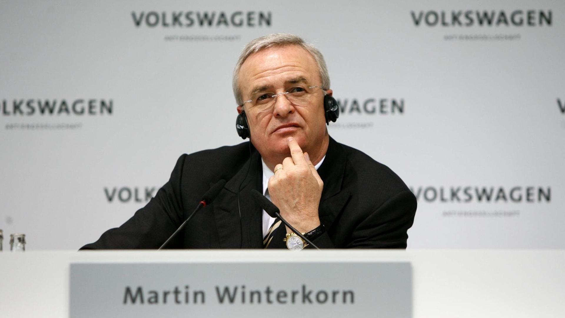 Volkswage-Vorstandschef Martin Winterkorn im Jahr 2007 bei einer Pressekonferenz in Wolfsburg Volkswage-Vorstandschef Martin Winterkorn im Jahr 2007 bei einer Pressekonferenz in Wolfsburg