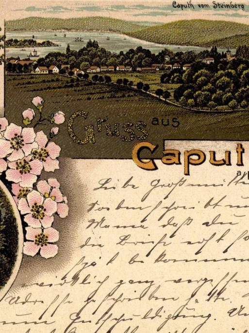 Eine alte Postkarte aus dem brandenburgischen Caputh am Schwielowsee