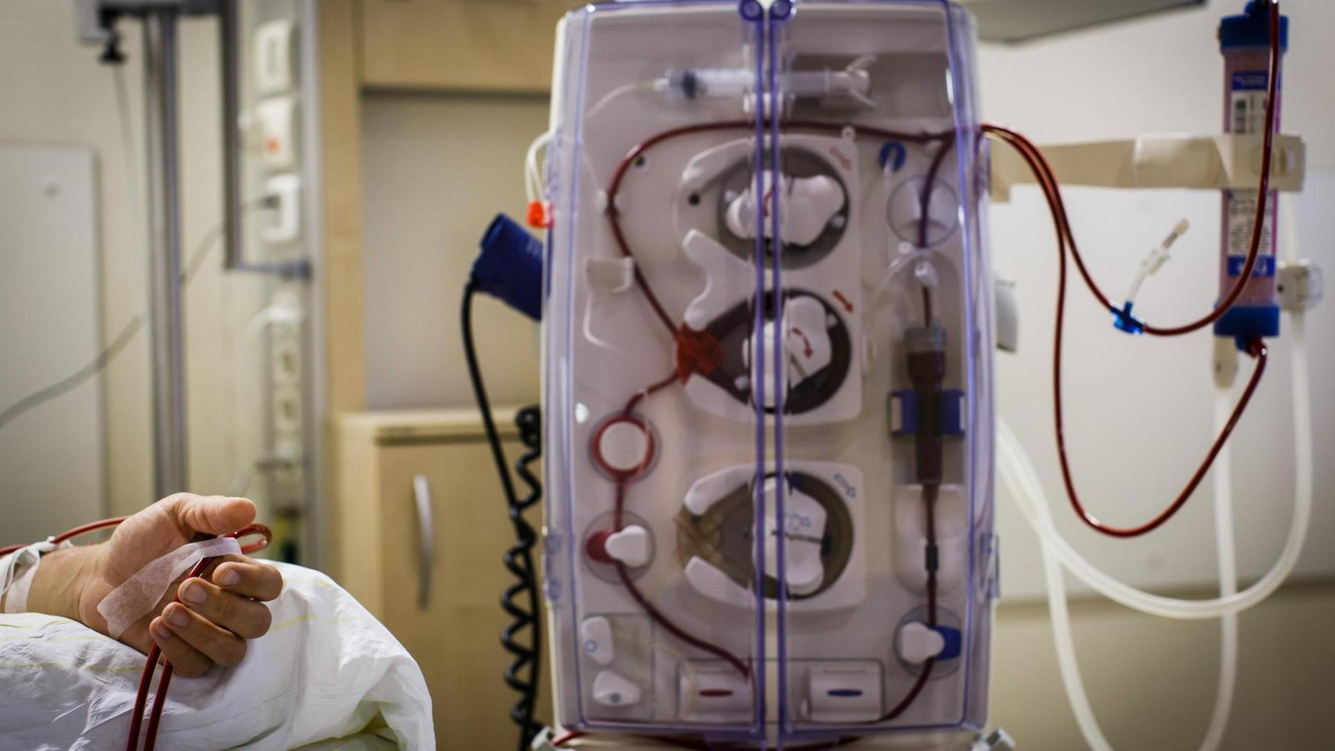 Das Foto zeigt einen Menschen mit einer kranken Niere in einem Hamburger Krankenhaus. 