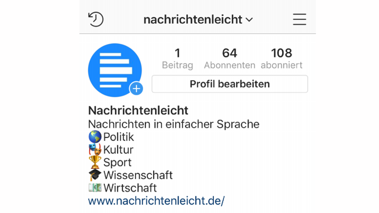 Der Instagram-Auftritt von nachrichtenleicht Der Instagram-Auftritt von nachrichtenleicht