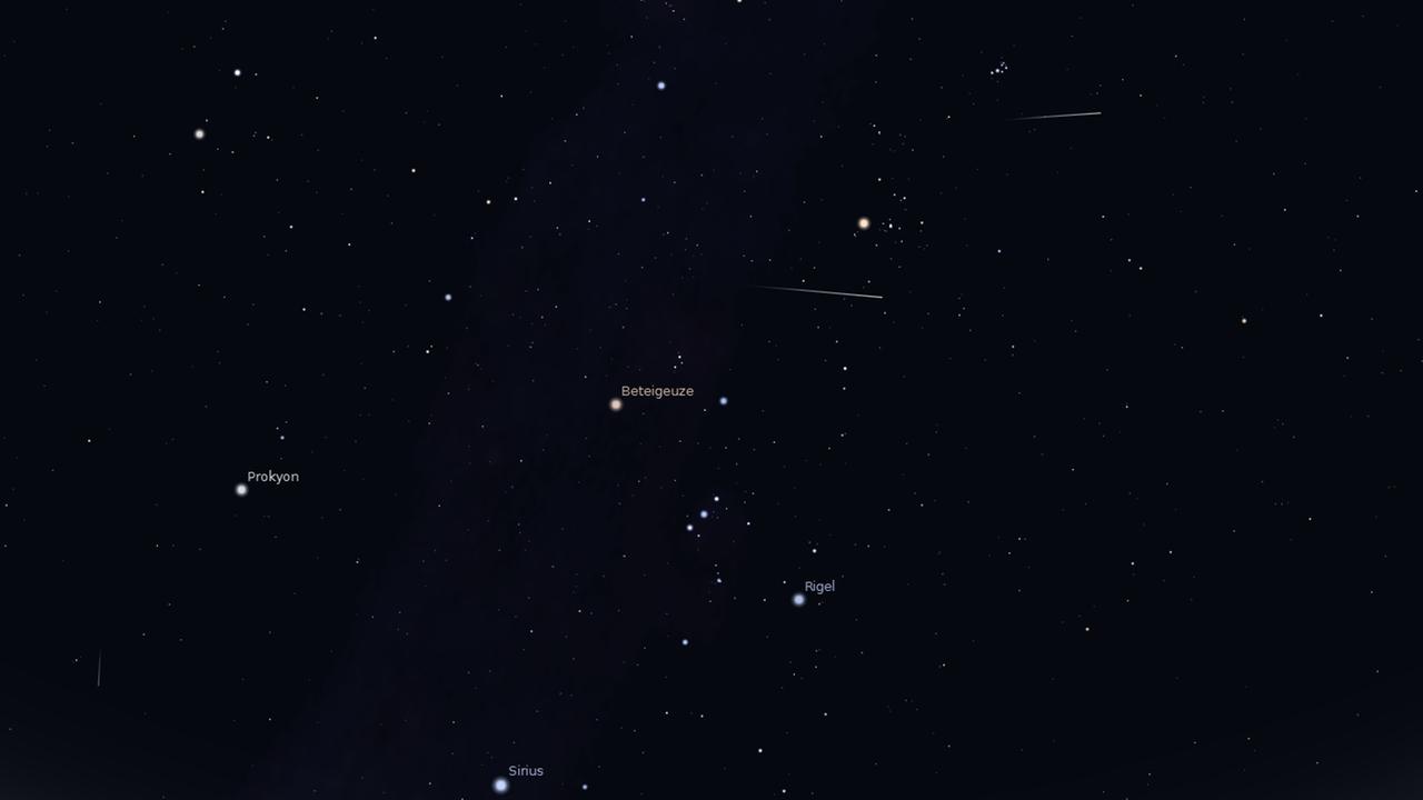 In diesen Nächten zeigen sich die Orioniden-Sternschnuppen.