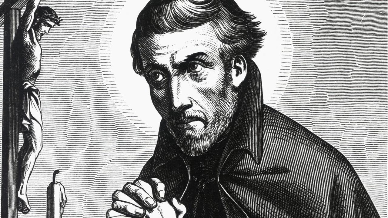 Der Heilige Petrus Canisius, Stahlstich um 1900.