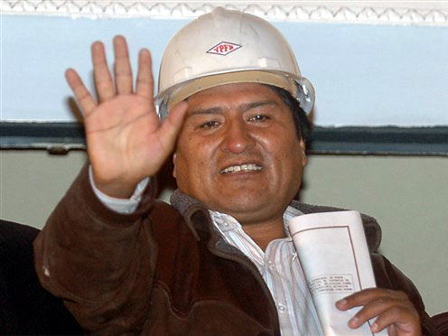 Der bolivianische Präsident Evo Morales in La Paz