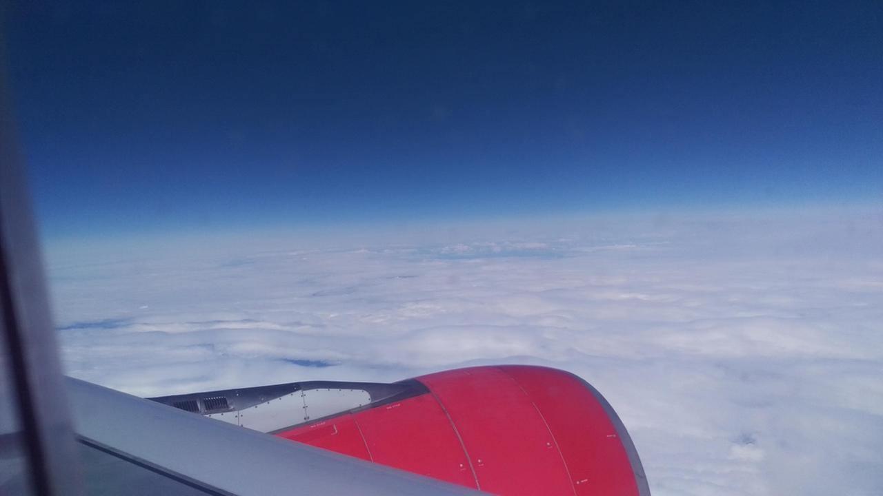 Blick aus dem Flugzeug - während des Ausflugs Nordpol. 