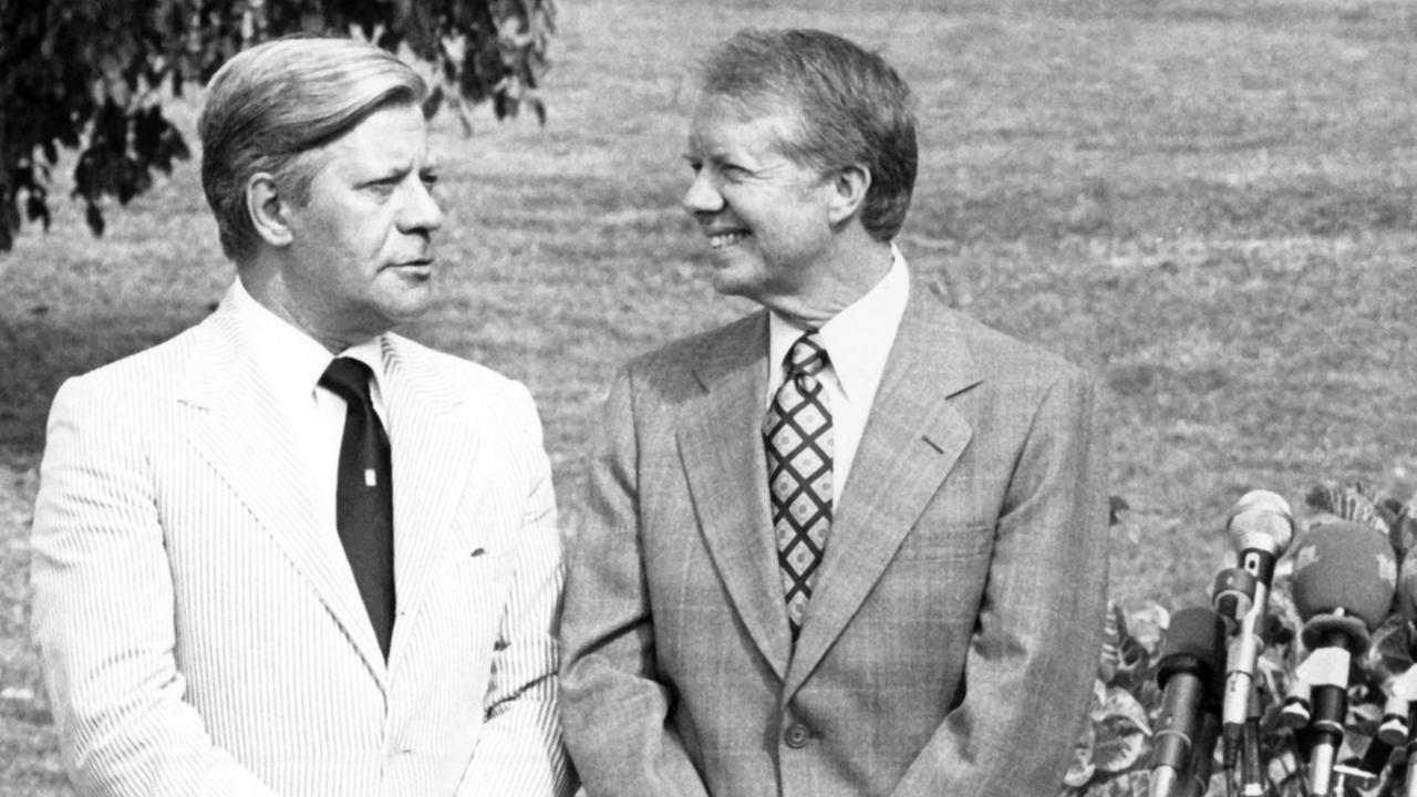 Bundeskanzler Helmut Schmidt mit US-Präsident Jimmy Carter 1979