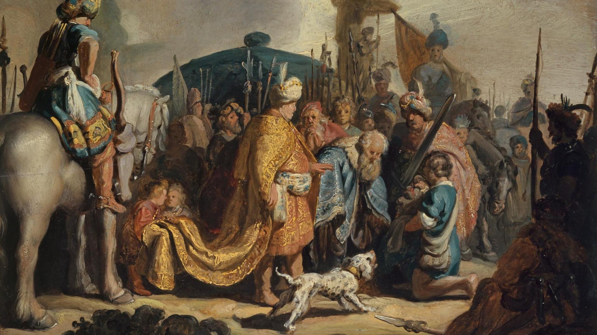 David übergibt Goliaths Haupt dem König Saul – gemalt von Rembrandt.