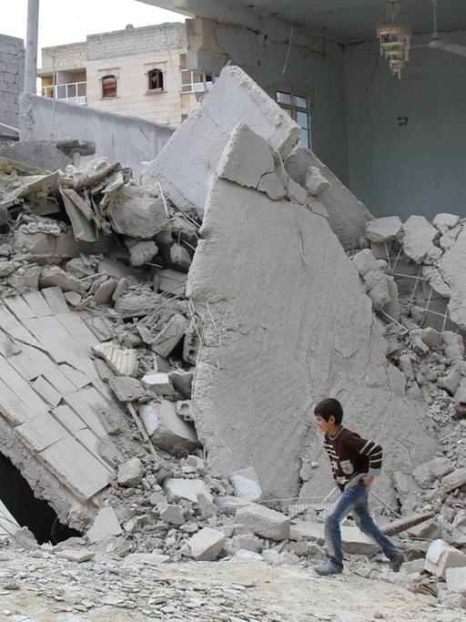 Zerstörte Gebäude in Aleppo am 29. Oktober 2015
