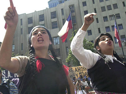 Proteste von Mapuche-Indianern in Chile