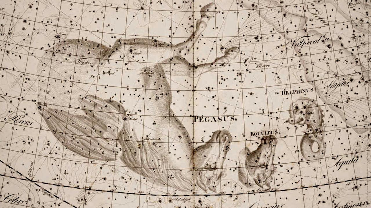 Historische Darstellung des Sternbilds Pegasus (Bode)
