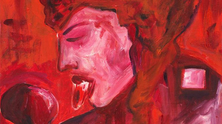 Jutta Koether, Ohne Titel, 1987, Öl auf Malkarton, 18 x 24 cm, Courtesy Galerie Buchholz, Köln/Berlin/New York