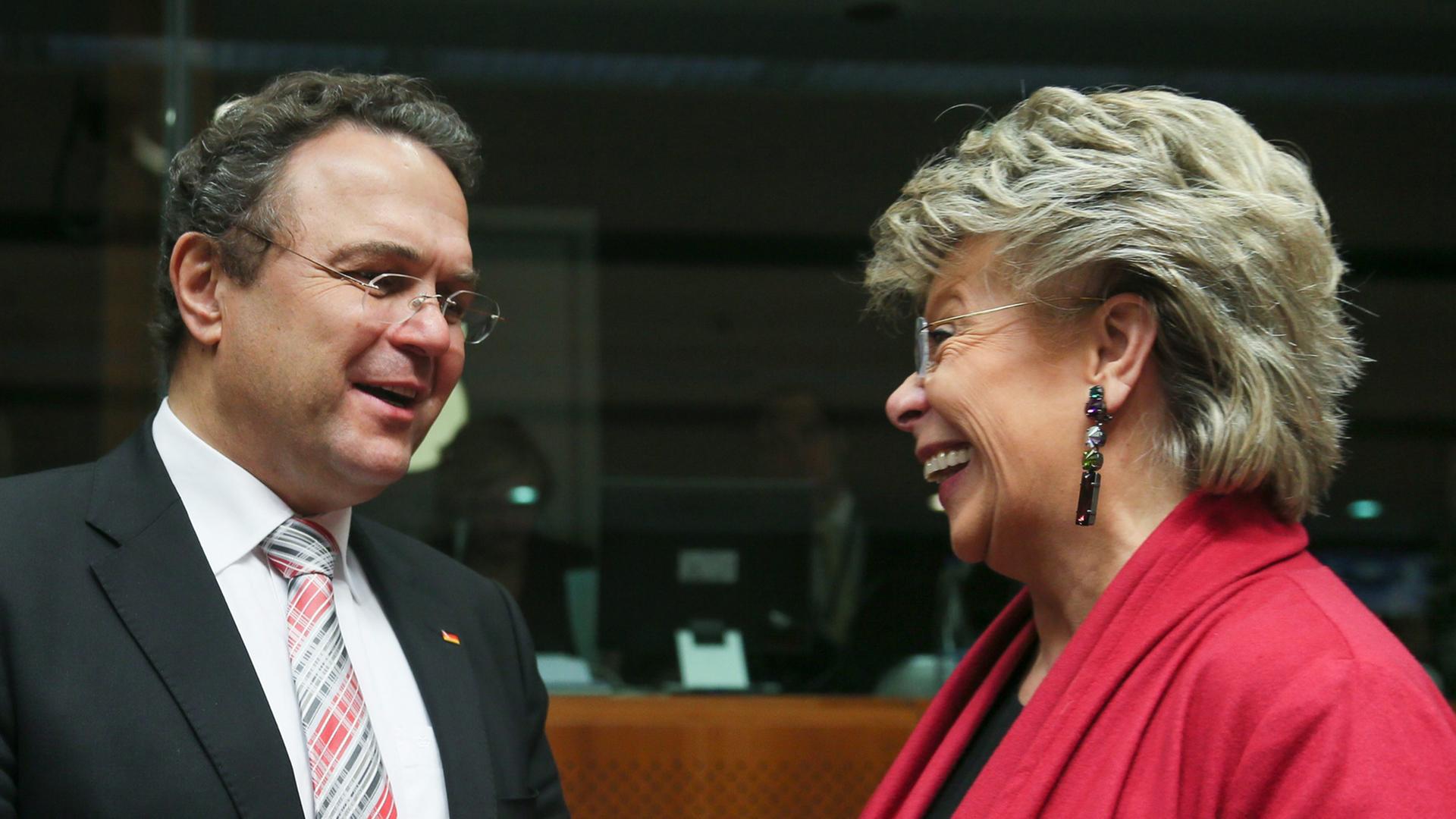 Bundesinnenminister Hans-Peter Friedrich und EU-Kommissarin Viviane Reding in Brüssel