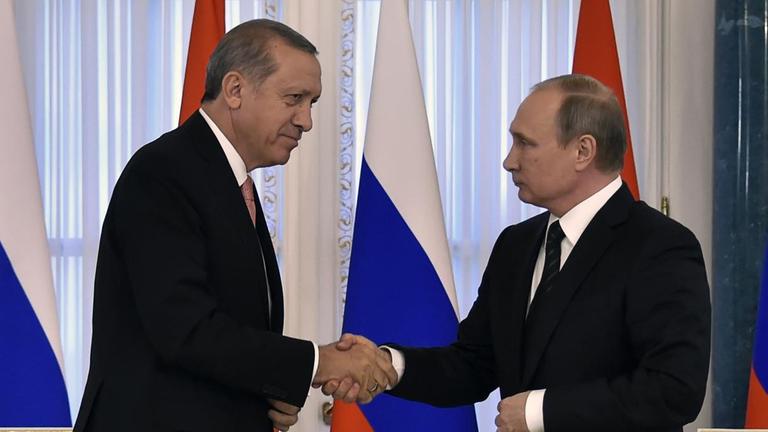 Recep Tayyip Erdogan und Wladimir Putin bei einem Treffen in St. Petersburg (09.08.2016)
