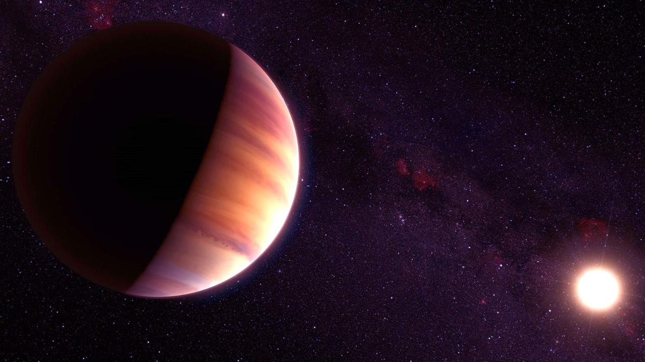 20151004b: Künstlerische und sehr phantasiereiche Darstellung des Planeten bei 51 Pegasi (ESO)