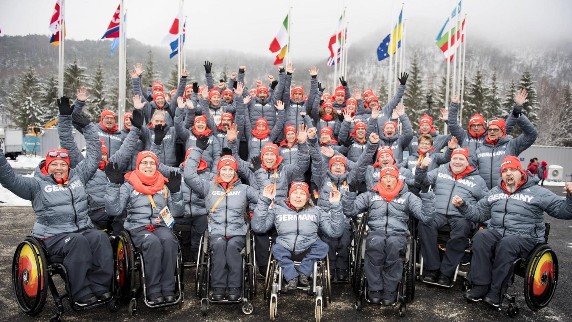 Die Welcome Ceremony für die Deutsche Paralympische Mannschaft. Chef de Mission, Dr. Karl Quade führte das Team an.