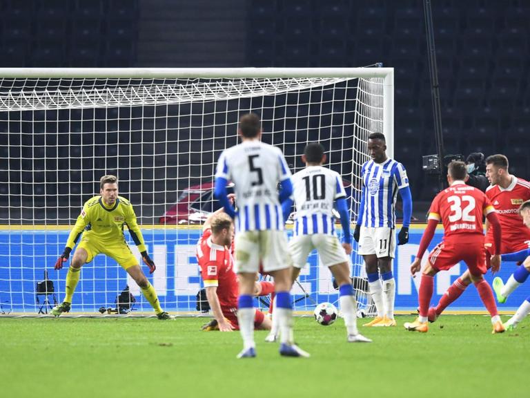 Szene aus dem Spiel Hertha BSC gegen Union Berlin