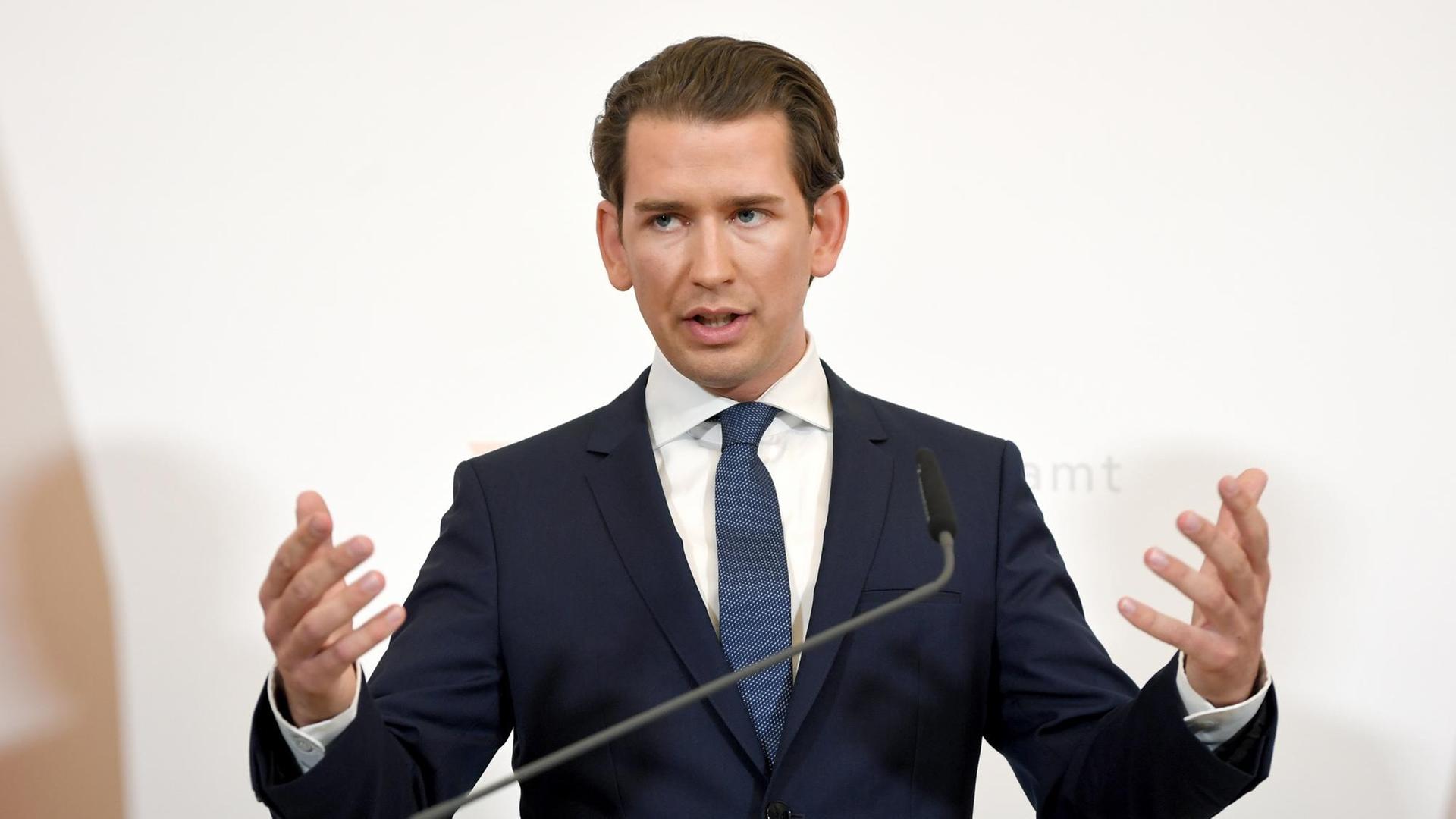 Bundeskanzler Sebastian Kurz (OEVP) kündigt Neuwahlen an infolge der Veröffentlichung des "Ibiza - Videos" in der Causa Strache, am Samstag, 18. Mai 2019, im Bundeskanzleramt in Wien Bundeskanzler Sebastian Kurz (OEVP) kündigt Neuwahlen an infolge der Veröffentlichung des "Ibiza - Videos" in der Causa Strache, am Samstag, 18. Mai 2019, im Bundeskanzleramt in Wien