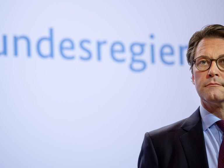 Andreas Scheuer (CSU), Bundesminister für Verkehr und digitale Infrastruktur bei einer Pressekonferenz