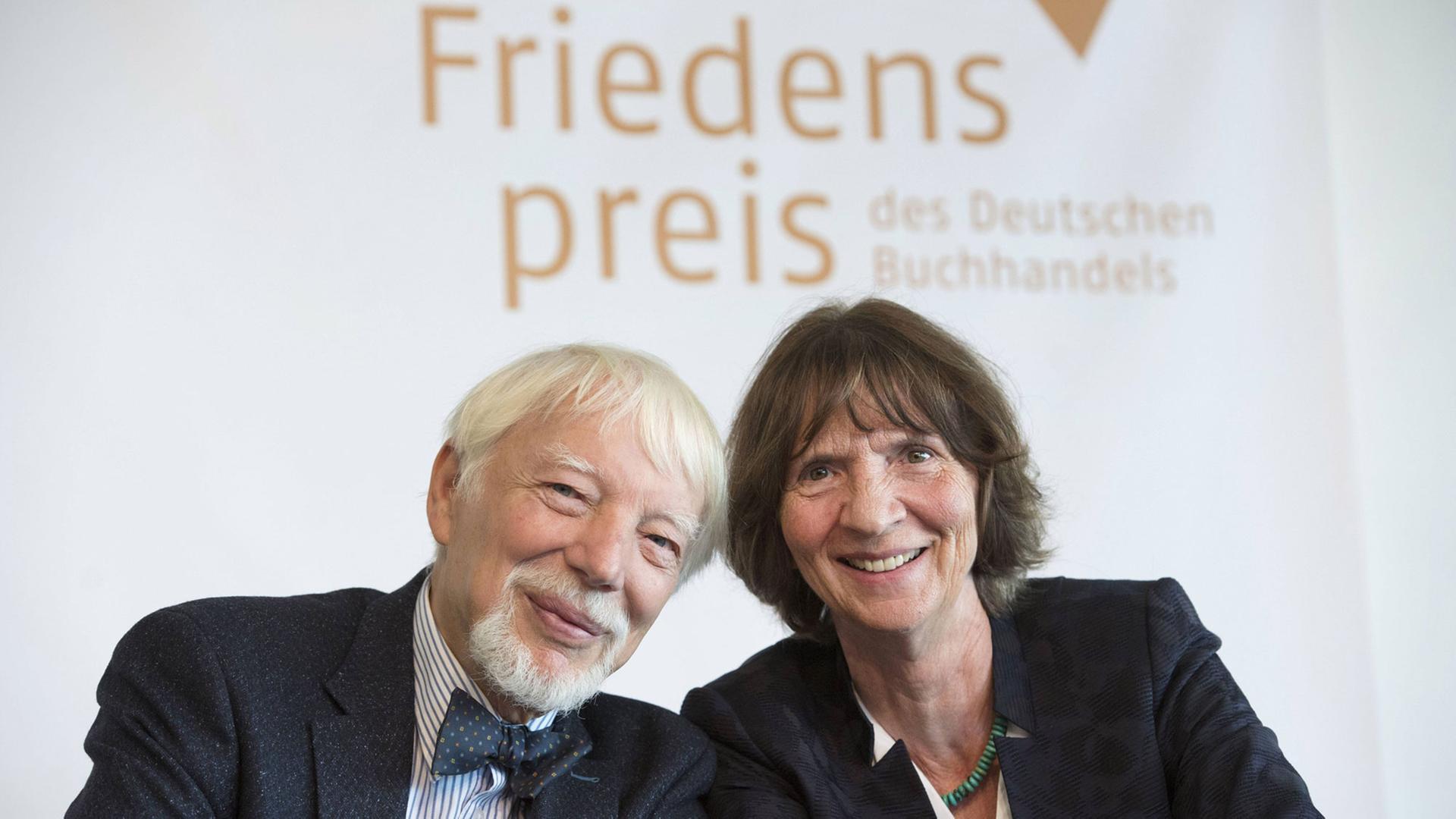 Jan und Aleida Assmann, die Friedenpreisträger des Deutschen Buchhandels auf der Frankfurter Buchmesse