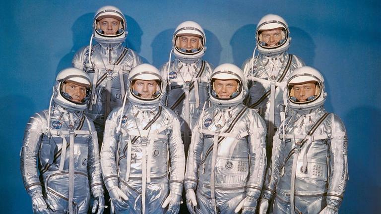 Keine Szene aus einem James Bond-Film, sondern der Anfang der astronautischen US-Raumfahrt: die Mercury Seven