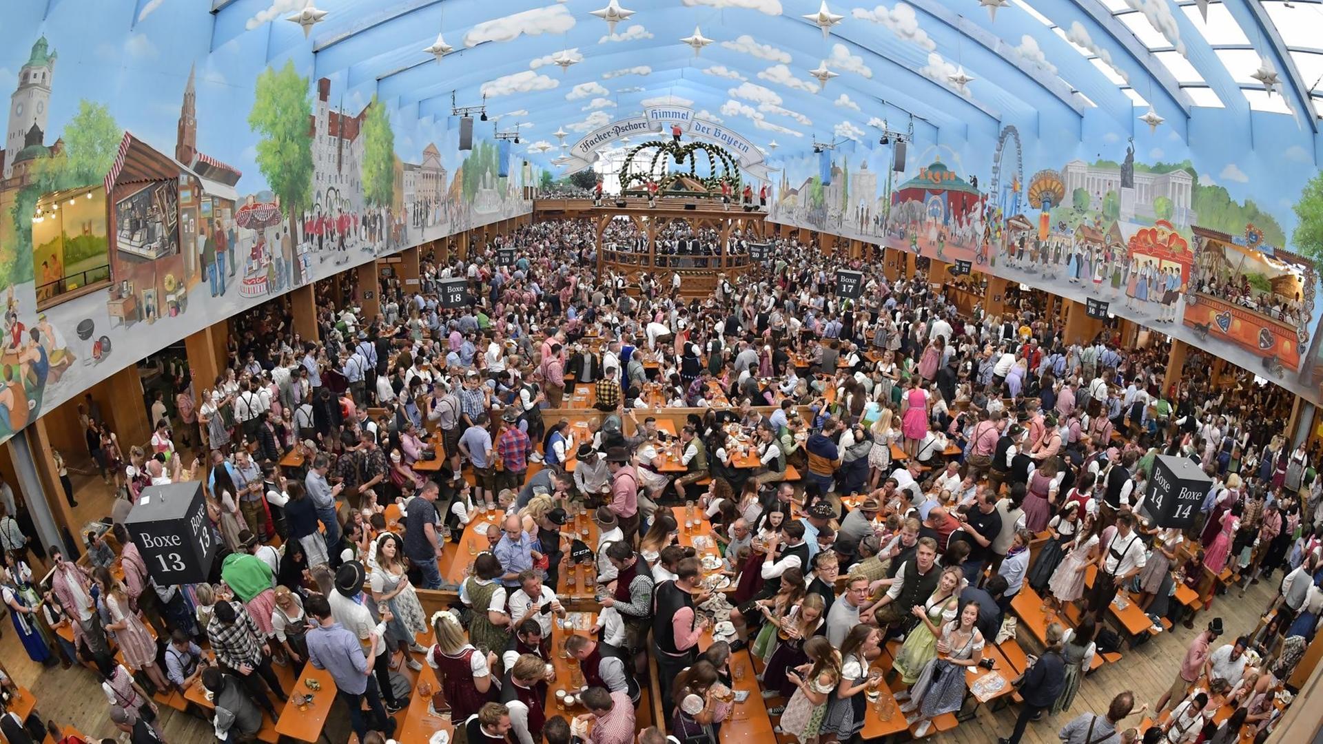 Ein Festzelt auf dem Münchner Oktoberfest: Rund sechs Millionen Menschen besuchen jedes Jahr die Münchner Wiesn