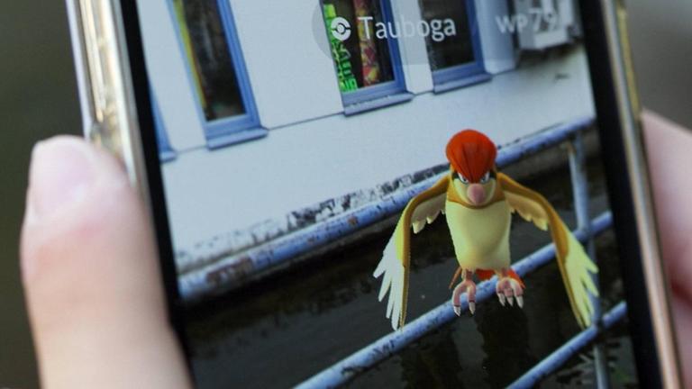 Ein Pokémon kurz vor dem Fang - im Smartphone-Spiel "Pokémon Go".