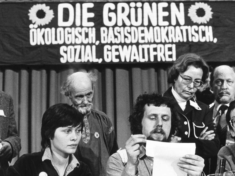 Gründungsparteitag der Grünen in der Stadthalle in Karlsruhe