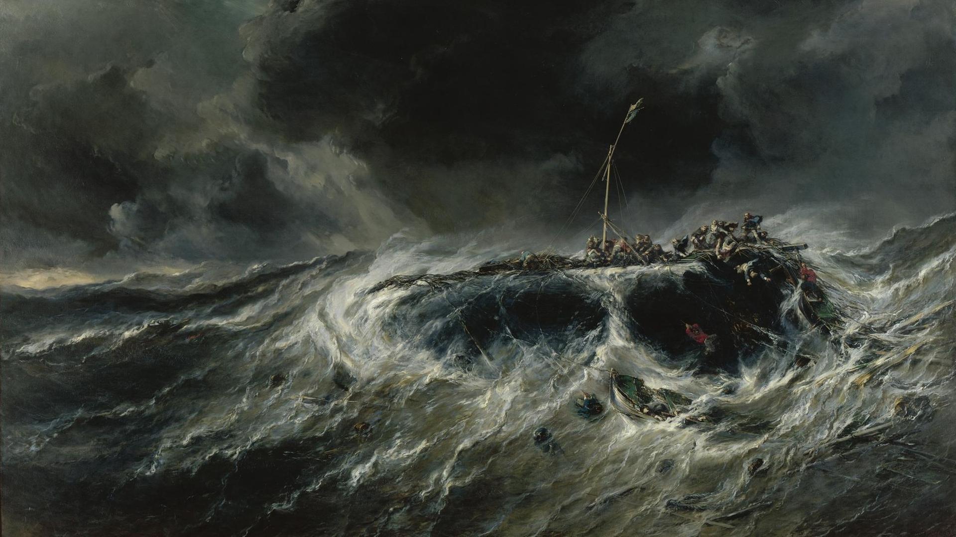 "Schiffbruch des Dreimasters 'Emily'" von Eugène Isabey.