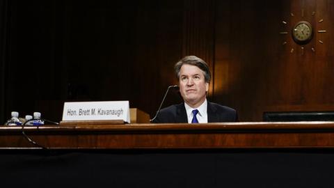 Der Kandidat für den Oberstern Gerichtshof der USA, Richter Brett Kavanaugh, bei der Anhörung im Justizausschuss des Senats zu den Vorwürfen der versuchten Vergewaltigung