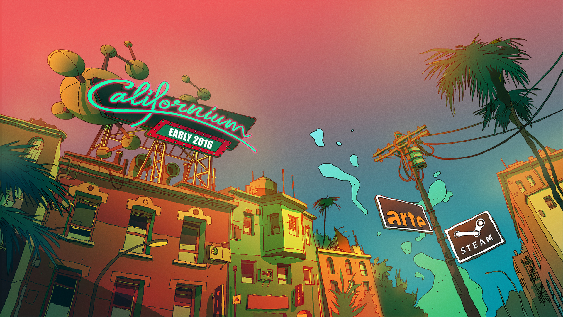 Straßenzug im Computer-Spiel "Californium", das eine Hommage an den Science-Fiction-Autoren Philip K. Dick sein soll.
