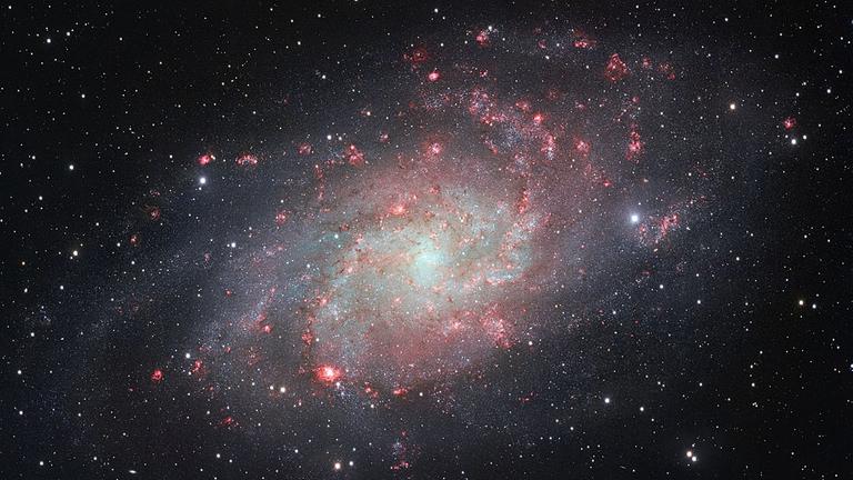 Blick auf die Galaxie M 33 im Sternbild Dreieck