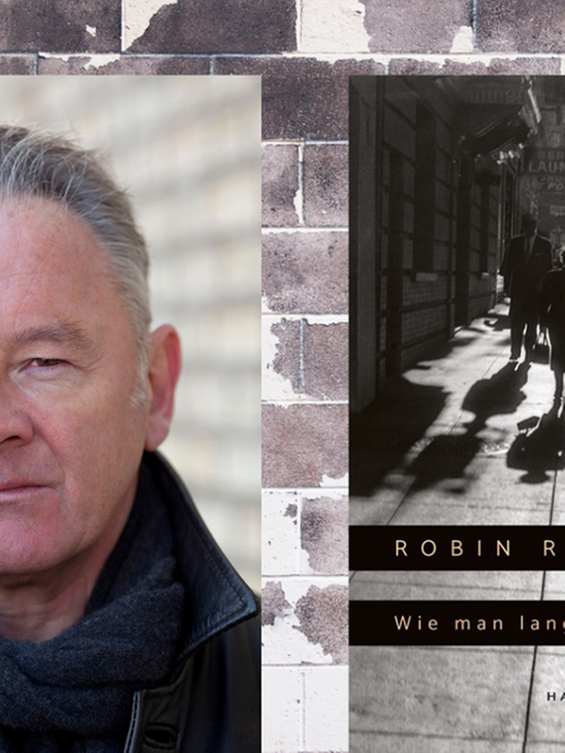 Ein Portrait des Schriftstellers Robin Robertson und das Cover seines Romans "Wie man langsamer verliert"