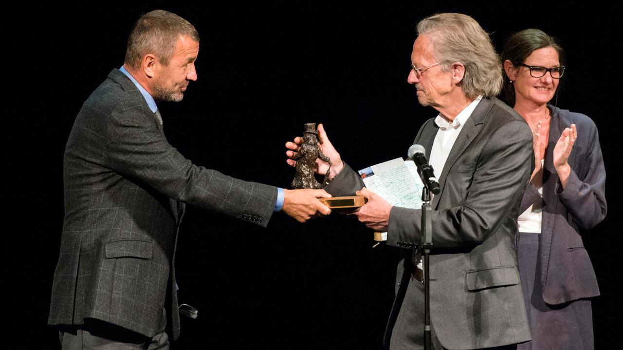 Peter Handke bei der Verleihung des Ibsen-Preises.