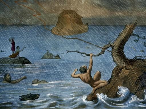 Sintflut mit Arche Noah