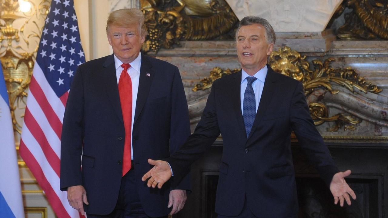 US-Präsident Trump und der argentinische Präsident Macri vor Beginn des G20-Gipfels in Buenos Aires.